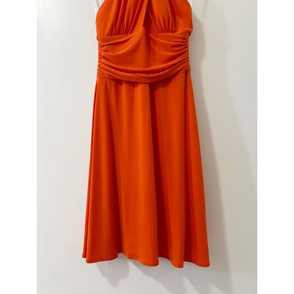 Laundry by Shelli Segal Orange Cocktail Party Halter Dress Size 8 - Picture 4 of 10